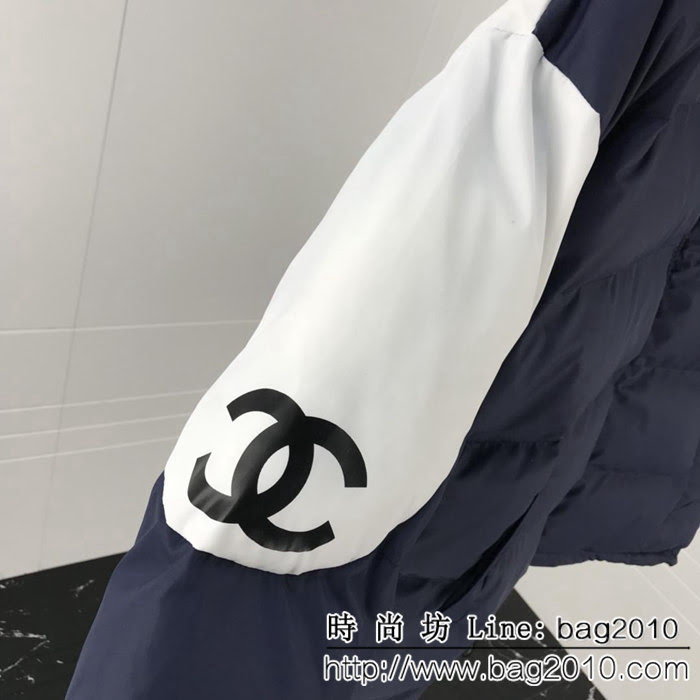 CHANEL香奈兒 vintage中古系列 18ss秋冬新款 背後品牌字母印花 拼色棉服 情侶款 ydi1523